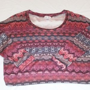 Delia's Crop Top Long Sleeve Small